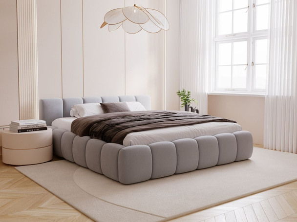 Bed met Opbergruimte en lattenbodem 120x200 Cloud Low Grijs