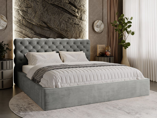 Bed met Opbergruimte en lattenbodem 120x200 Apollo Grijs
