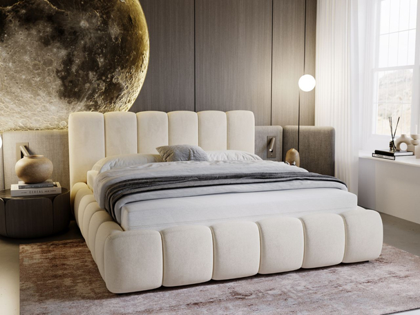 Bed met Opbergruimte en lattenbodem 120x200 Cloud Beige
