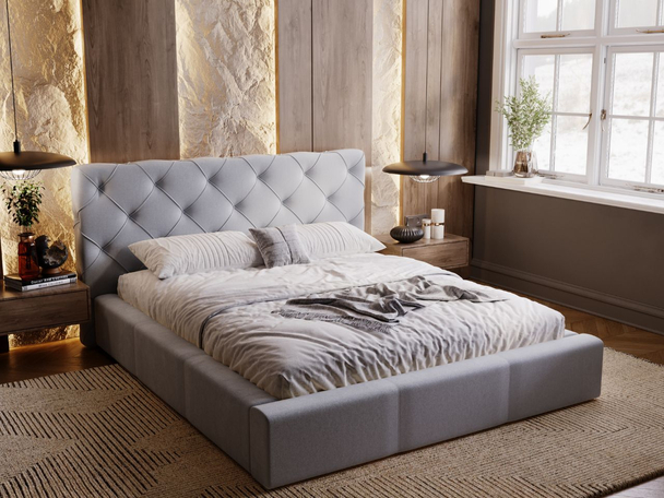 Bed met Opbergruimte en lattenbodem 140x200 Milano Grijs