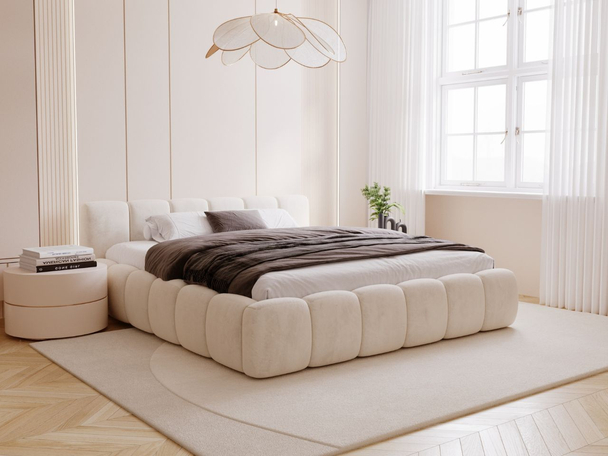 Bed met Opbergruimte en lattenbodem 120x200 Cloud Low Beige