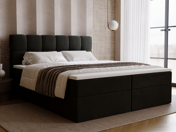 Boxspring met Opbergruimte 140x200 Maison Donkergrijs