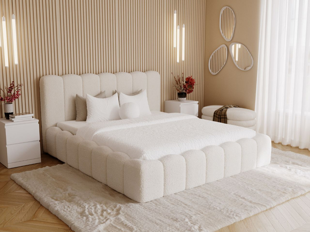 Tweepersoonsbed met Opbergruimte en lattenbodem 160x200 Smile Crème