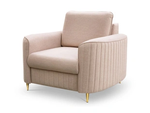 Fauteuil met gouden poten Limon Donkerbeige