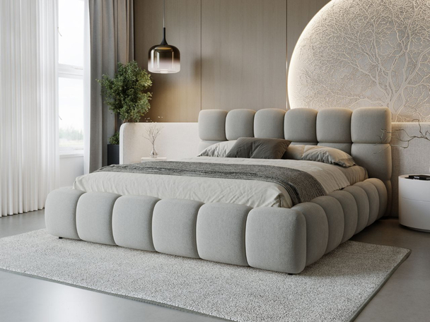 Bed met Opbergruimte en lattenbodem 200x200 Modo Grijs
