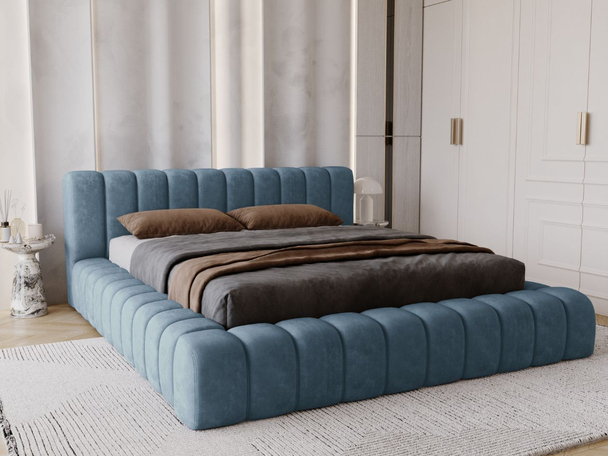 Bed met Opbergruimte en lattenbodem 120x200 Italia Blauw