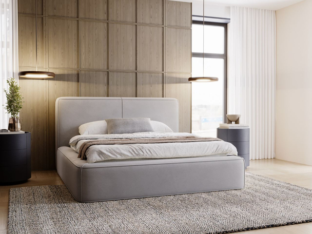 Bed met Opbergruimte en lattenbodem 160x200 Amaro Grijs
