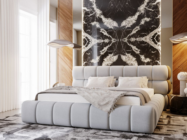 Tweepersoonsbed met Opbergruimte en lattenbodem 160x200 Mellow Lichtgrijs