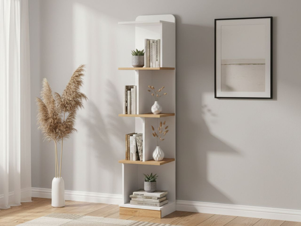 Boekenkast Lindo Wit, Eiken Nash