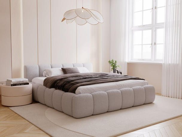 Bed met Opbergruimte en lattenbodem 120x200 Cloud Low Grijs