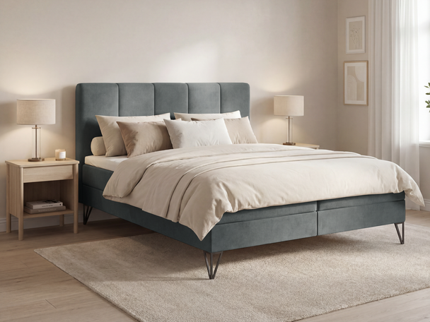 Boxspring met Opbergruimte 160x200 Vendi grau