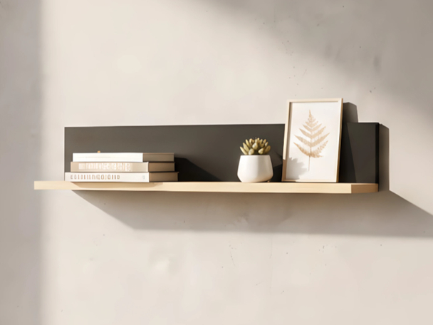 Wandplank Lavore Eiken Wotan, Zwart