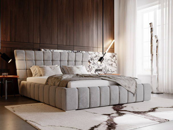 Tweepersoonsbed met Opbergruimte en lattenbodem 160x200 Paris Grijs
