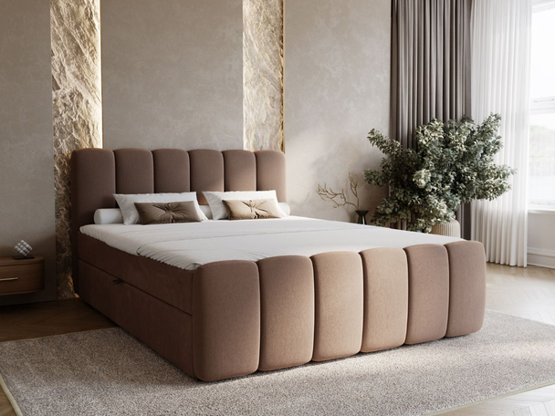 Boxspring met Opbergruimte 200x200 Cloud Bruin