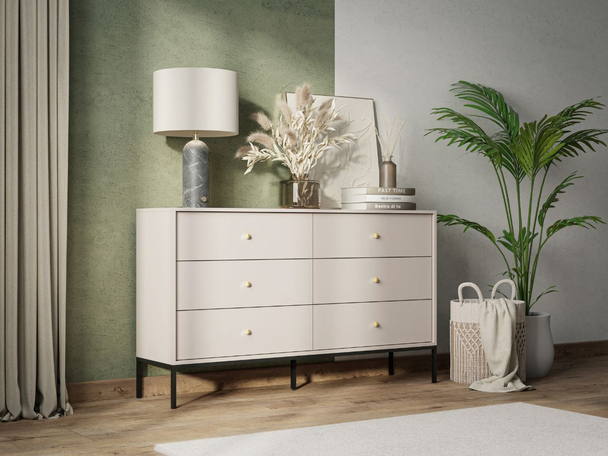 Ladekast met 6 Lades Amor Zandbeige