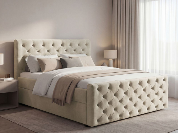 Boxspring met Opbergruimte 120x200 Montego Crème
