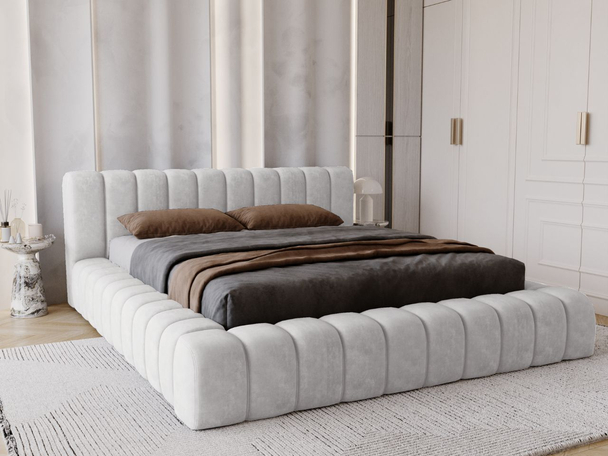 Bed met Opbergruimte en lattenbodem 180x200 Italia Lichtgrijs