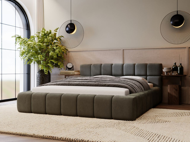Tweepersoonsbed met Opbergruimte en lattenbodem 120x200 Alicante Donkergrijs