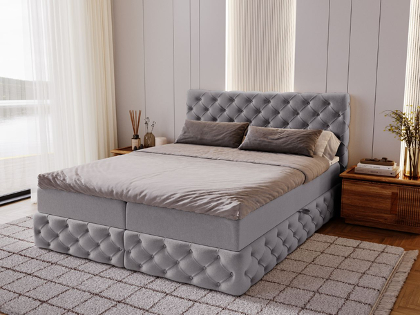 Boxspring met Opbergruimte 120x200 Canolo Grijs