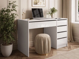 Modern bureau met lades Melo Wit glans