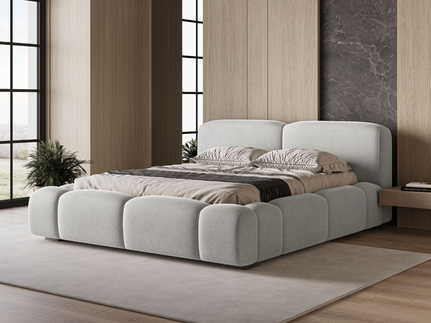 Tweepersoonsbed met Opbergruimte en lattenbodem 160x200 Aubi Grijs