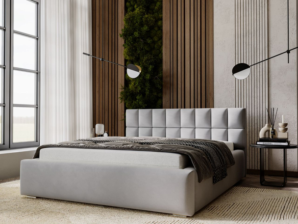 Bed met Opbergruimte en lattenbodem 160x200 Hugo Grijs