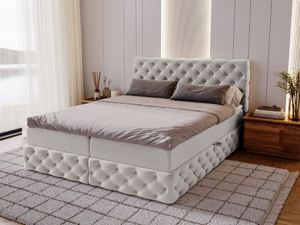 Boxspring met Opbergruimte 180x200 Canolo Lichtgrijs