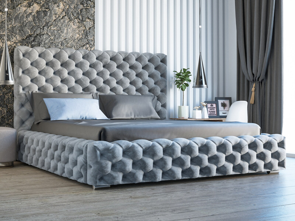 Bed met Opbergruimte en lattenbodem 160x200 Heaven Lichtgrijs