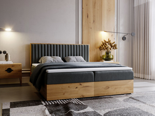Boxspring met Opbergruimte 140x200 Forest Donkergrijs