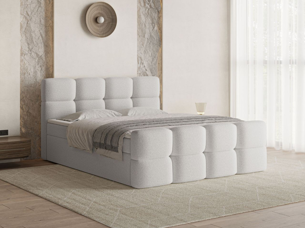 Boxspring met Opbergruimte 180x200 Rivon Lichtgrijs