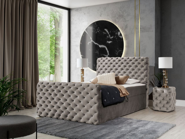 Boxspring met Opbergruimte 120x200 Cleo Lux Bruin