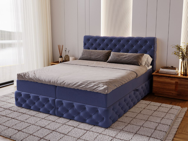 Boxspring met Opbergruimte 120x200 Canolo Donkerblauw