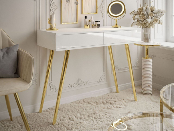 Kaptafel met lades Olivine Wit glans
