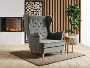 Fauteuil op houten poten Oslo II Grijs