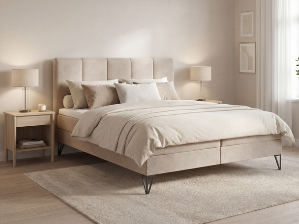 Boxspring met Opbergruimte 160x200 Vendi beige
