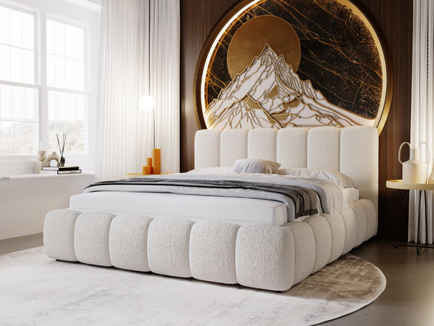 Tweepersoonsbed met Opbergruimte en lattenbodem 120x200 Cloud Beige