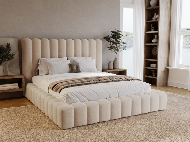 Bed met Opbergruimte en lattenbodem 120x200 Rotto Beige