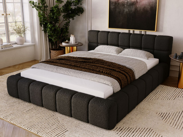 Tweepersoonsbed met Opbergruimte en lattenbodem 160x200 Alicante Zwart