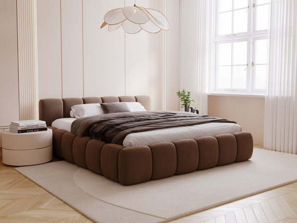 Bed met Opbergruimte en lattenbodem 120x200 Cloud Low Bruin
