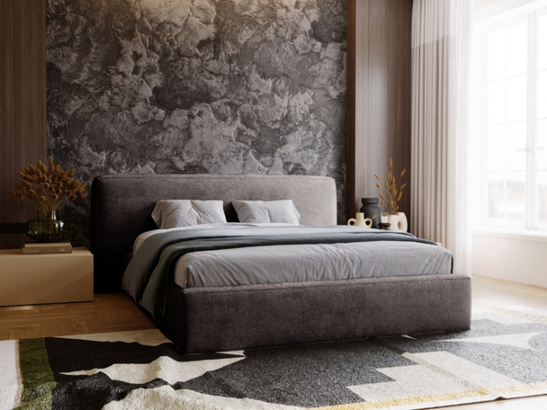 Bed met Opbergruimte en lattenbodem 120x200 cm Monza Donkergrijs