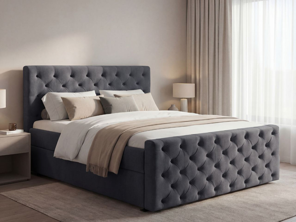 Boxspring met Opbergruimte 160x200 Montego Donkergrijs