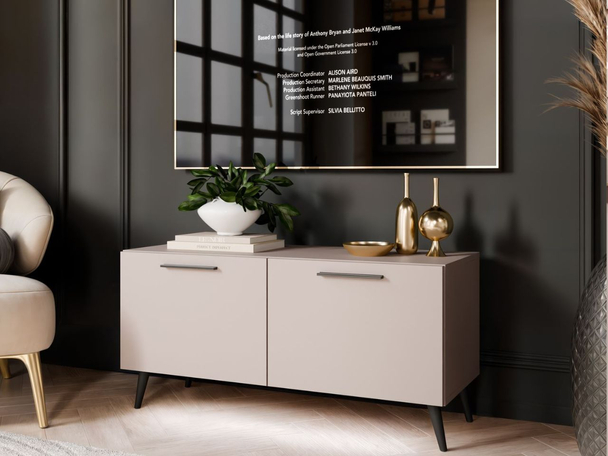 TV-meubel 100 cm met deuren en ledverlichting Noaé Kashmir