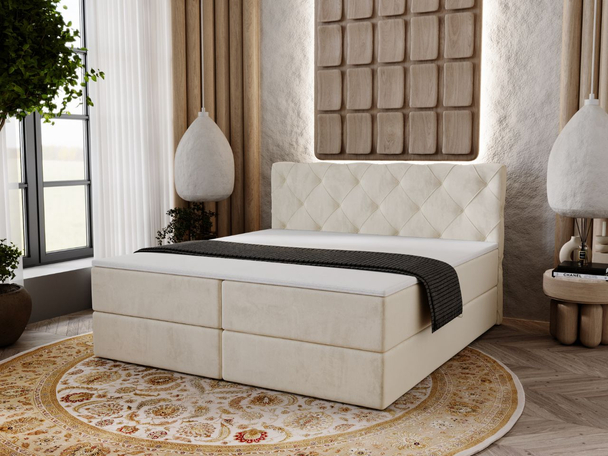 Boxspring met Opbergruimte 200x200 Napoli Beige