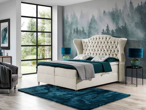 Boxspring met Opbergruimte 140x200 Kate Crème
