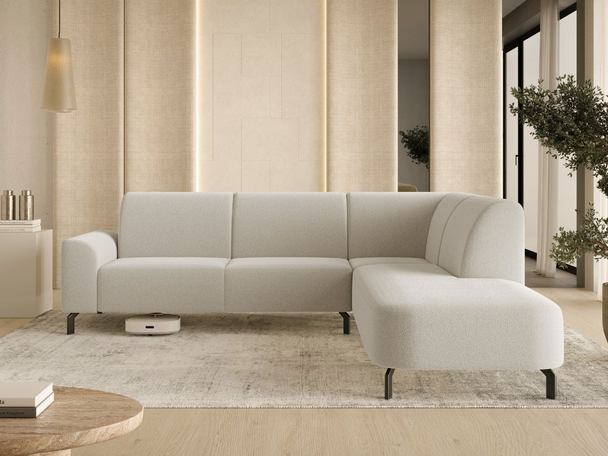 Hoekbank Rechts Regento bouclé stof Beige