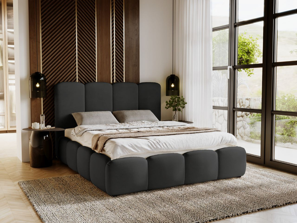 Bed met Opbergruimte en lattenbodem 140x200 cm Galli Zwart