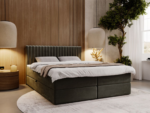Boxspring met Opbergruimte 160x200 Marbella Dunkergrijs