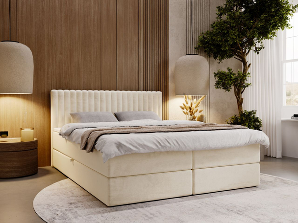 Boxspring met Opbergruimte 200x200 Marbella Beige