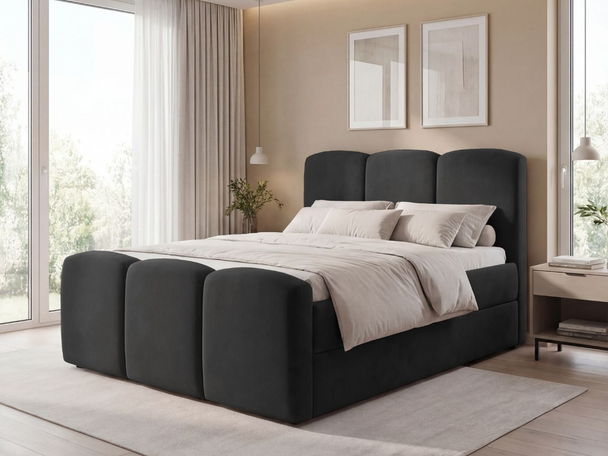 Boxspring met Opbergruimte 120x200 Campi Zwart