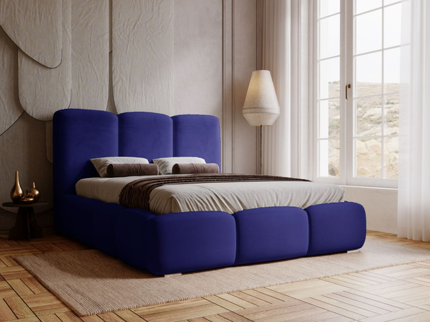Tweepersoonsbed met Opbergruimte en lattenbodem 120x200 Bubble Donkerblauw